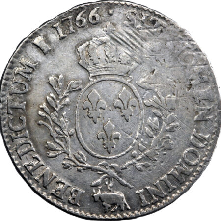 France Louis XV Écu de Béarn au bandeau 1766 Pau – Image 2
