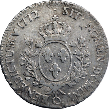 France Louis XV Écu à la vieille tête 1772 Perpignan – Image 2