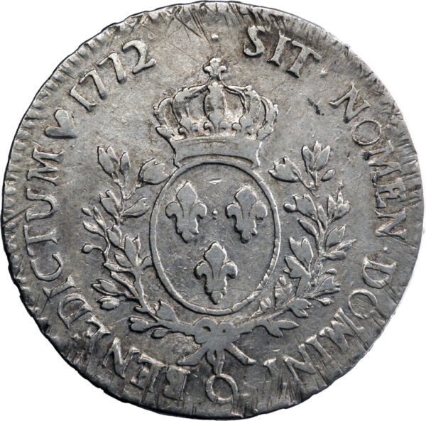 France Louis XV Écu à la vieille tête 1772 Perpignan – Image 2