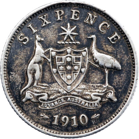 Australie Edward VII Sixpence 1910 – Image 2