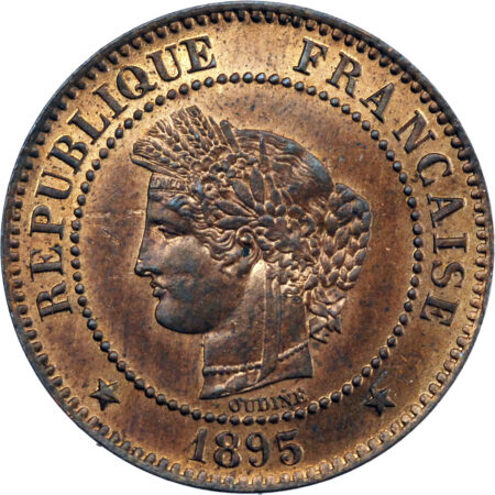 France  2 Centimes 1895 Paris