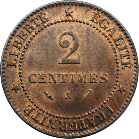 France  2 Centimes 1895 Paris – Image 2