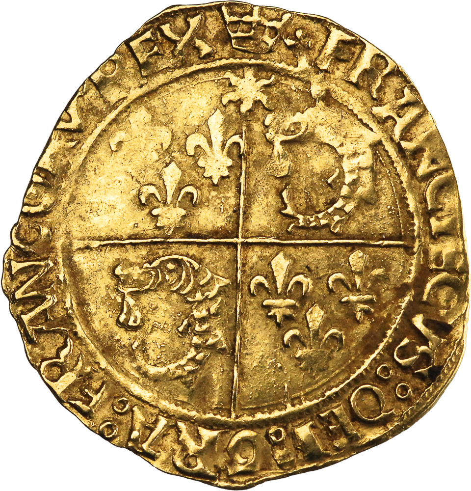 France François Ier Écu d'or au soleil du Dauphiné 1519 Crémieu