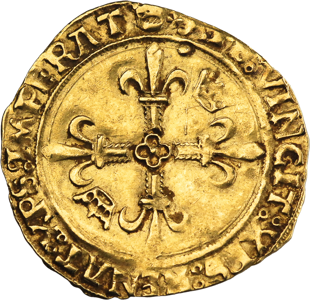 France François Ier Écu d'or au soleil du Dauphiné 1519 Crémieu – Image 2