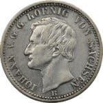 Allemagne Saxe-Albertine Johann 1/6 Thaler 1869