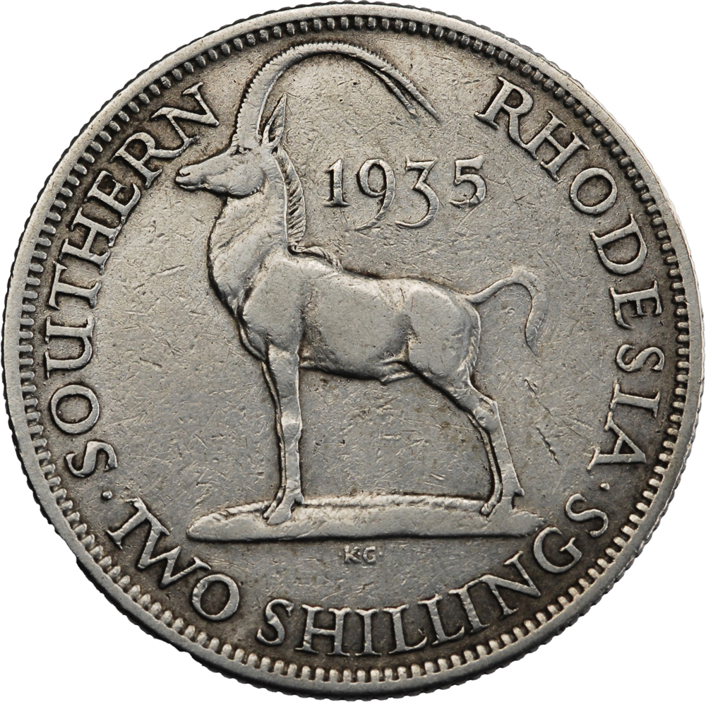 Rhodésie du Sud George V 2 Shillings 1935 – Image 2