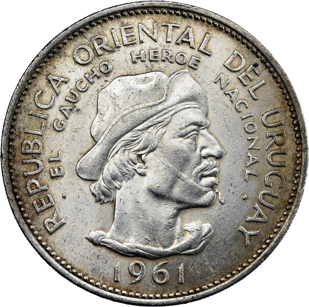 Uruguay El Gaucho 10 Pesos 1961