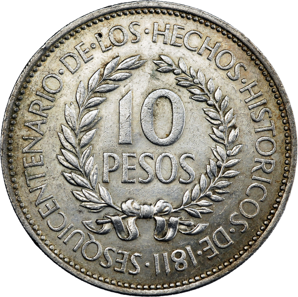 Uruguay El Gaucho 10 Pesos 1961 – Image 2