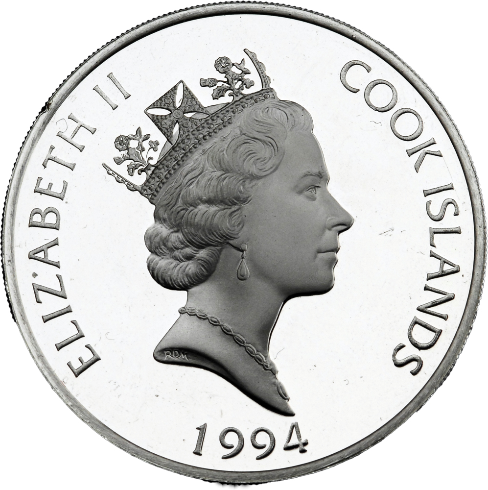Îles Cook Elizabeth II 10 Dollars Captain Cook 1994