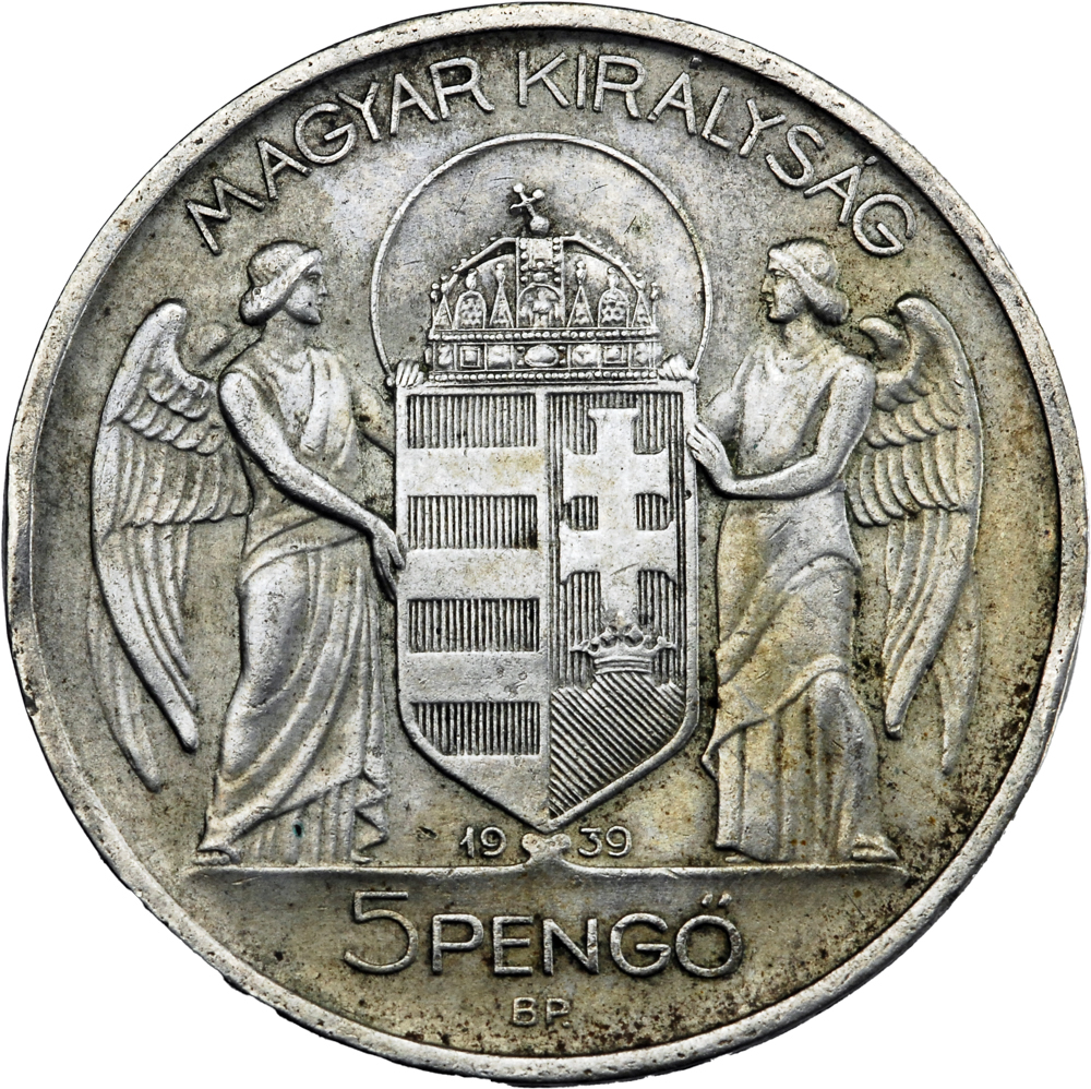 Hongrie Miklos Horthy 5 Pengo 1939 – Image 2