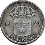 Suède Gustave V 50 Öre 1929